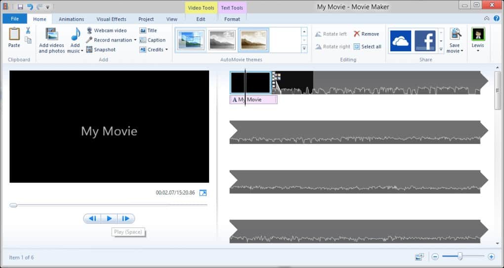 Microsoft Movie Maker Home page