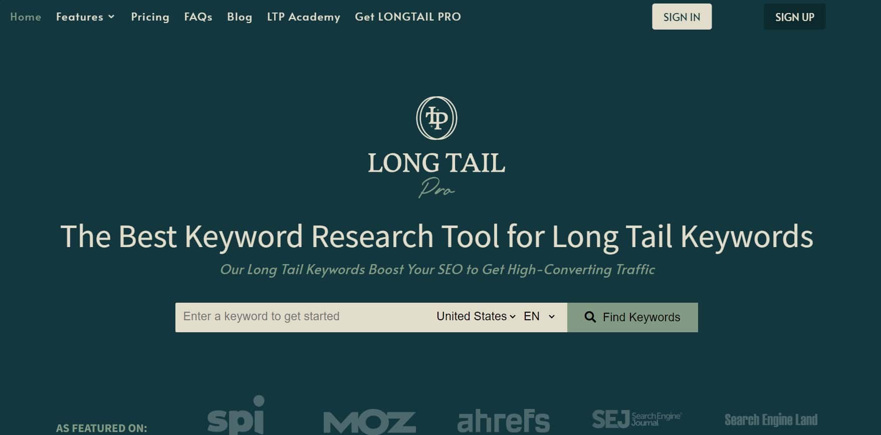 Long Tail Keyword Pro Home Page