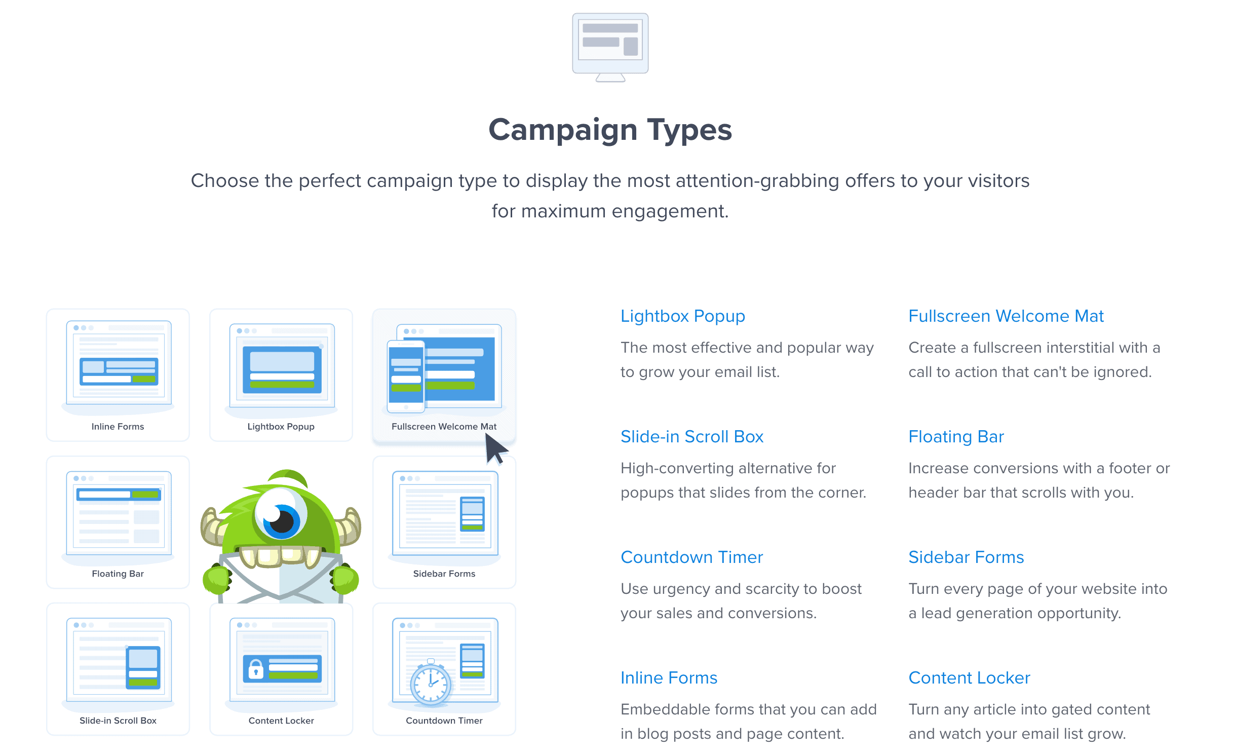OptinMonster Campaign Types